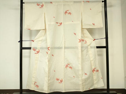 平和屋着物＊夏物 小紋 紗 舞葉文 正絹 逸品 DAAV1772op
