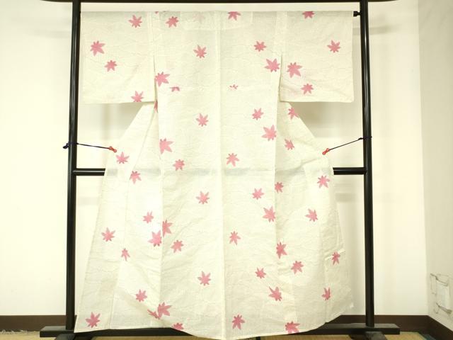 平和屋着物＊夏物　小紋　流水舞楓文　洗える着物　DAAV1795op