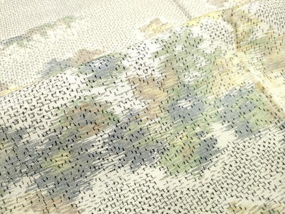 平和屋着物■上質な紬　草花文　正絹　逸品　DAAV2091xg