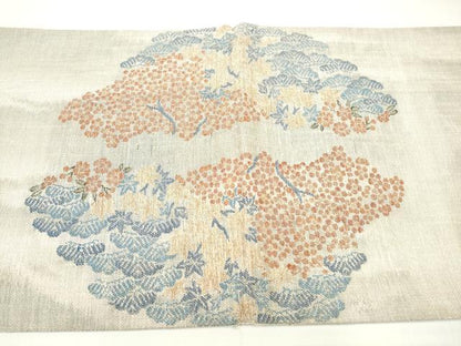 平和屋着物◎太鼓柄袋帯　紬地　風景文　正絹　逸品　DAAV2316xg