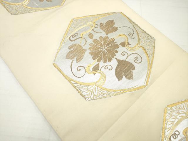平和屋着物◎六通柄袋帯 亀甲花鳥丸 金銀糸 正絹 逸品 DAAV2319xg