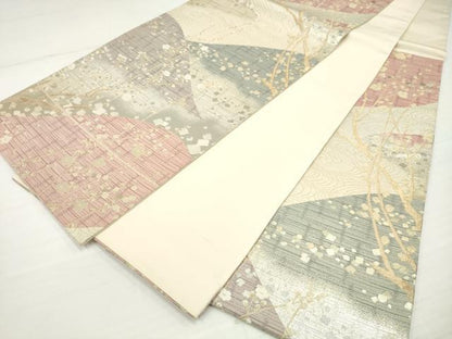 平和屋着物◎六通柄袋帯 槍梅 金銀糸 正絹 逸品 DAAV2330xg