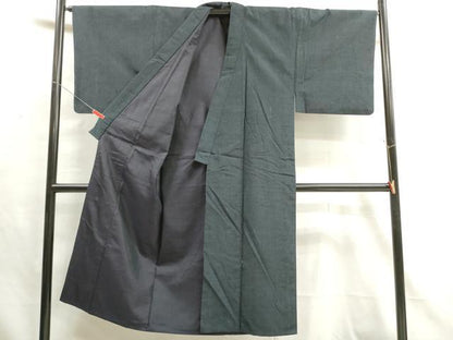 平和屋着物■男性　紬　紺色　正絹　逸品　DAAV2380xg