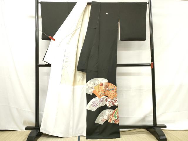平和屋着物■豪華黒留袖　刺繍　花鳥文　金彩　正絹　逸品　DAAV2402xg