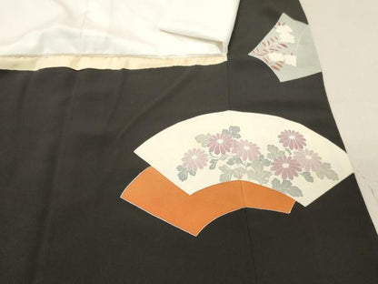 平和屋着物■豪華黒留袖　刺繍　花鳥文　金彩　正絹　逸品　DAAV2402xg