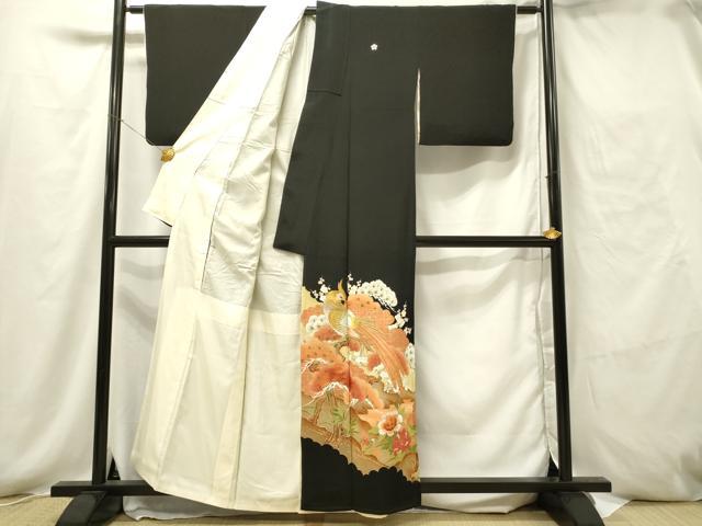 平和屋着物■豪華黒留袖　刺繍　花鳥文　金彩　正絹　逸品　DAAV2658qp