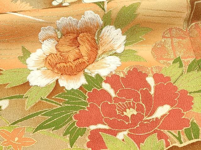 平和屋着物■豪華黒留袖　刺繍　花鳥文　金彩　正絹　逸品　DAAV2658qp