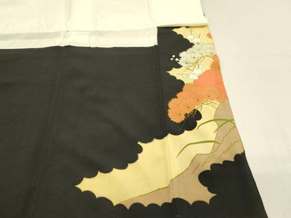 平和屋着物■豪華黒留袖　刺繍　花鳥文　金彩　正絹　逸品　DAAV2658qp