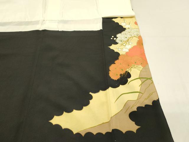 平和屋着物■豪華黒留袖　刺繍　花鳥文　金彩　正絹　逸品　DAAV2658qp