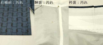 平和屋着物■上質な紬　幾何学文様　正絹　逸品　DAAV2735qp