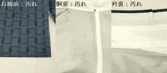 平和屋着物■上質な紬　幾何学文様　正絹　逸品　DAAV2735qp