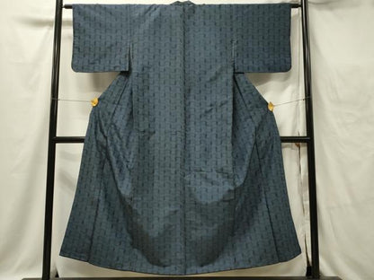 平和屋着物■上質な紬　幾何学文様　正絹　逸品　DAAV2735qp