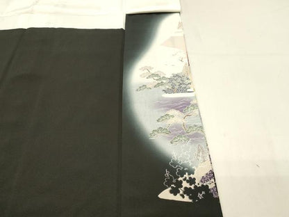 平和屋着物■豪華黒留袖　風景文　正絹　逸品　DAAV2777qp