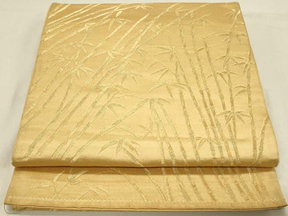 平和屋着物◎六通柄京袋帯　笹竹文　金糸　正絹　逸品　DAAV2805qp