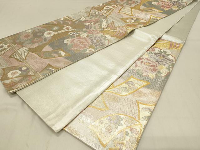 平和屋着物◎六通柄袋帯 鳳凰花文 金銀糸 正絹 逸品 DAAV2808qp
