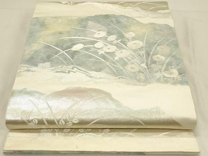 平和屋着物◎六通柄袋帯　草花文　正絹　逸品　DAAV2811qp
