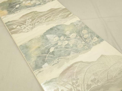 平和屋着物◎六通柄袋帯　草花文　正絹　逸品　DAAV2811qp
