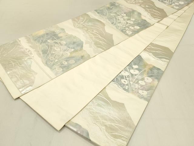 平和屋着物◎六通柄袋帯　草花文　正絹　逸品　DAAV2811qp