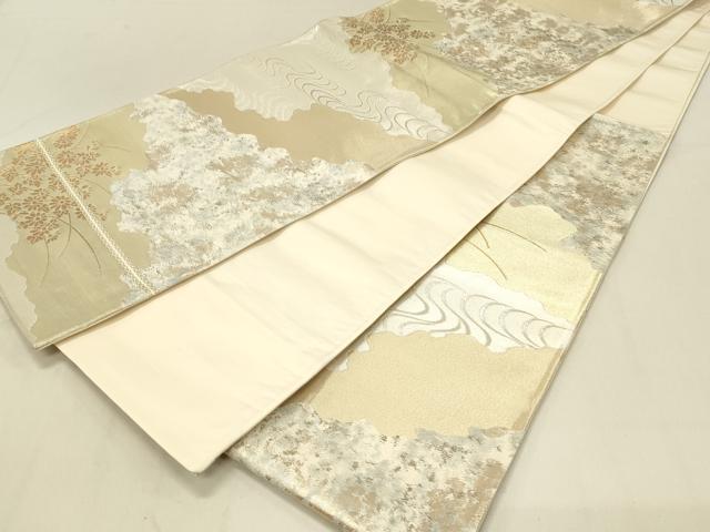 平和屋着物◎六通柄袋帯　道長花文　金銀糸　正絹　逸品　DAAV2814qp