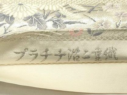 平和屋着物◎六通柄袋帯　唐織　花鳥文　プラチナ箔二重織　正絹　逸品　DAAV2846qp