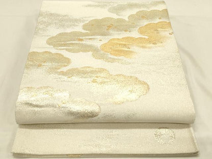 平和屋着物◎太鼓柄袋帯 綴れ 雲重ね箔散らし文 金銀糸 正絹 逸品 DAAV2847qp