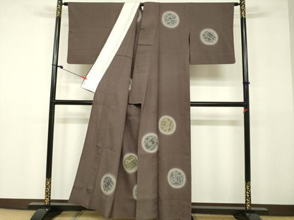 平和屋着物▽本塩沢 訪問着 単衣 丸文 正絹 逸品 DAAV3001du