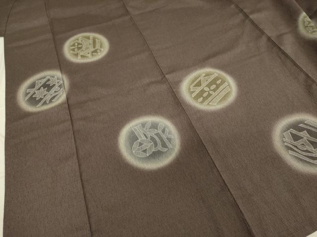 平和屋着物▽本塩沢 訪問着 単衣 丸文 正絹 逸品 DAAV3001du