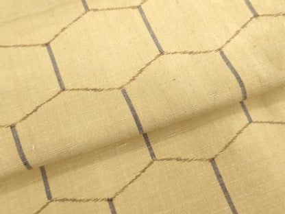 平和屋着物▽上質な紬 単衣 亀甲文 正絹 逸品 DAAV3007du