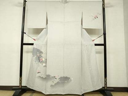 平和屋着物▽訪問着 単衣 枝花文 正絹 逸品 DAAV3009du