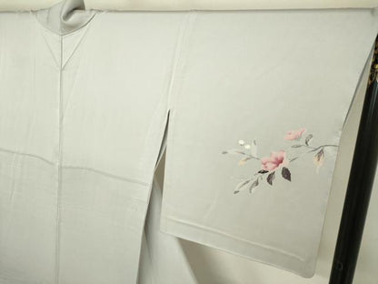 平和屋着物▽訪問着 単衣 枝花文 正絹 逸品 DAAV3009du