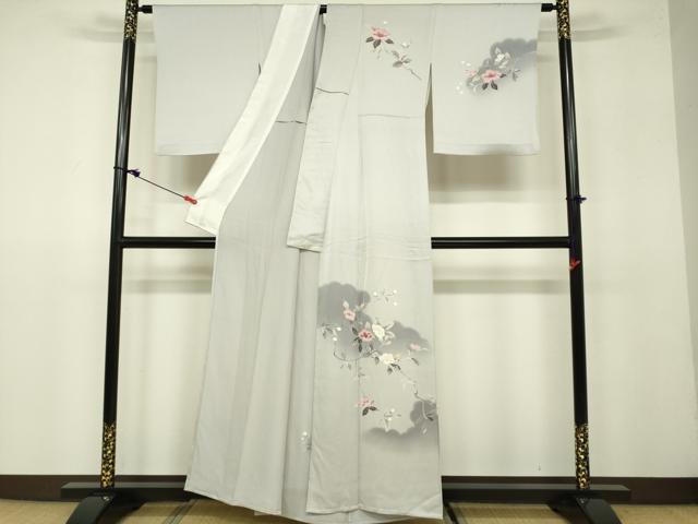 平和屋着物▽訪問着 単衣 枝花文 正絹 逸品 DAAV3009du