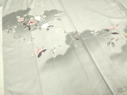 平和屋着物▽訪問着 単衣 枝花文 正絹 逸品 DAAV3009du
