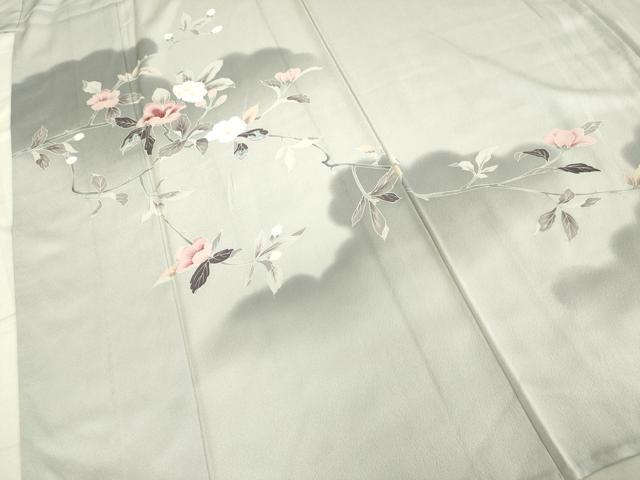 平和屋着物▽訪問着 単衣 枝花文 正絹 逸品 DAAV3009du