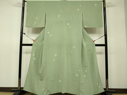 平和屋着物▽上質な小紋 単衣 絞り 草花丸文 金彩 正絹 逸品 DAAV3010du