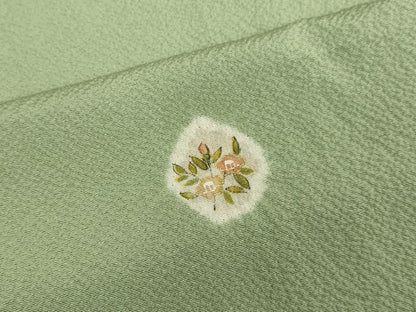 平和屋着物▽上質な小紋 単衣 絞り 草花丸文 金彩 正絹 逸品 DAAV3010du