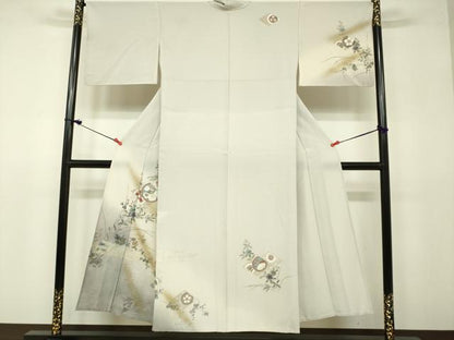 平和屋着物▽訪問着 単衣 吉祥草花文 暈し染め 金彩 正絹 逸品 DAAV3011du