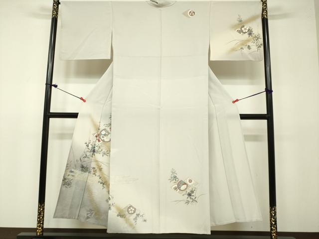 平和屋着物▽訪問着 単衣 吉祥草花文 暈し染め 金彩 正絹 逸品 DAAV3011du