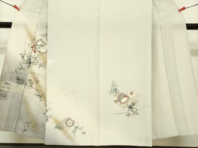 平和屋着物▽訪問着 単衣 吉祥草花文 暈し染め 金彩 正絹 逸品 DAAV3011du