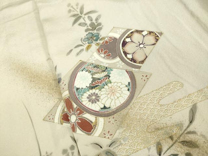 平和屋着物▽訪問着 単衣 吉祥草花文 暈し染め 金彩 正絹 逸品 DAAV3011du