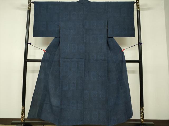 平和屋着物▽上質な紬 単衣 洋花文 正絹 逸品 DAAV3015du