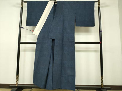 平和屋着物▽上質な紬 単衣 洋花文 正絹 逸品 DAAV3015du