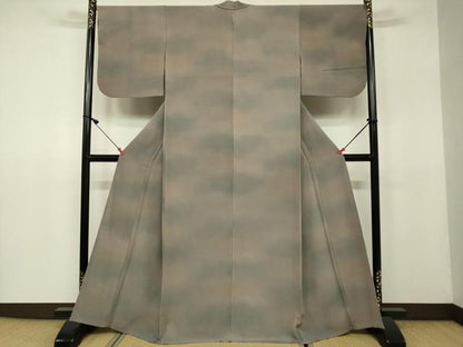 平和屋着物▽上質な小紋 単衣 霞文 暈し染め 正絹 逸品 DAAV3025du
