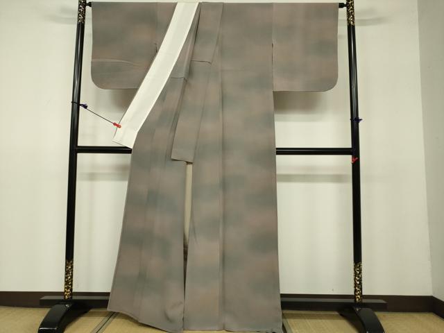 平和屋着物▽上質な小紋 単衣 霞文 暈し染め 正絹 逸品 DAAV3025du