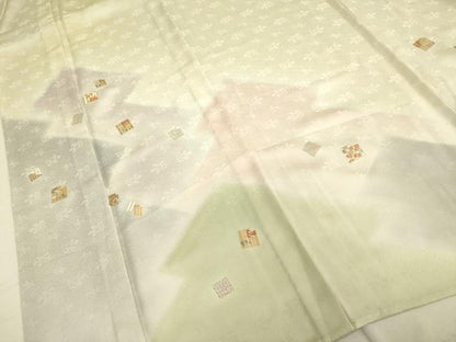 平和屋着物▽訪問着　単衣　駒刺繍　源氏港　暈し染め　金彩　正絹　逸品　DAAV3027du