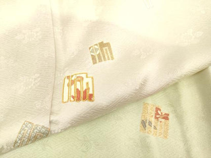 平和屋着物▽訪問着　単衣　駒刺繍　源氏港　暈し染め　金彩　正絹　逸品　DAAV3027du