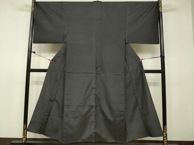 平和屋着物▽男性 本場染大島紬 単衣 消炭色 正絹 逸品 DAAV3030du
