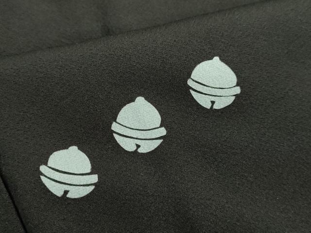 平和屋着物●訪問着 刺繍 鈴 黒地 正絹 逸品 DAAV3084du