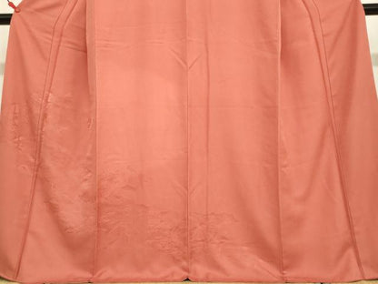 平和屋着物●豪華色留袖 風景花松文 鉛丹色 正絹 逸品 DAAV3088du