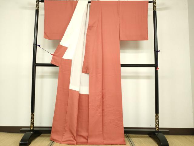 平和屋着物●豪華色留袖 風景花松文 鉛丹色 正絹 逸品 DAAV3088du