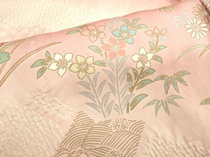 平和屋着物●訪問着　絞り　吉祥草花文　暈し染め　金彩　正絹　逸品　DAAV3113du